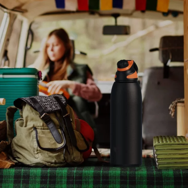 50oz Stainless Steel Sports Insulated Water Bottle Thermo Flask With Magnetic Cup - Image 5