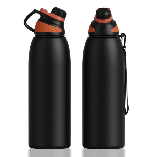50oz Stainless Steel Sports Insulated Water Bottle Thermo Flask With Magnetic Cup